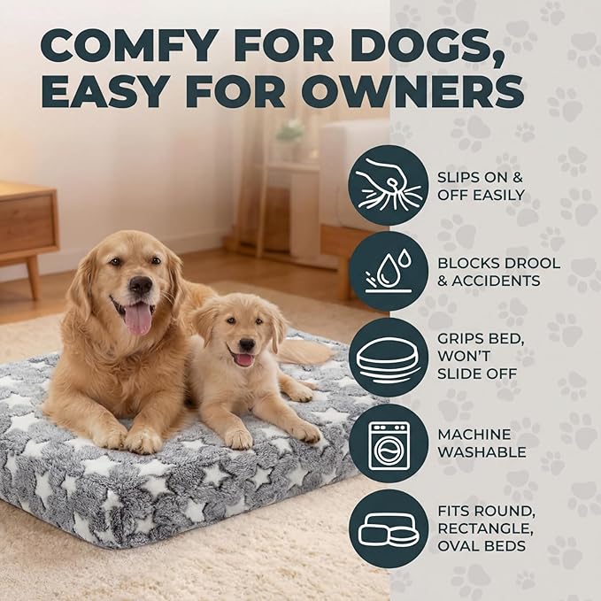Youyole Large Washable Rectangle Dog Bed Cover Replacement Waterproof 36 x 23 x - Image 3