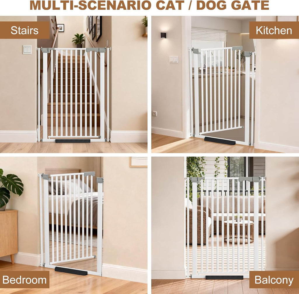 41" Extra Tall Cat Gate for Doorway, 30-32" Wide Auto Close Pet Gate
