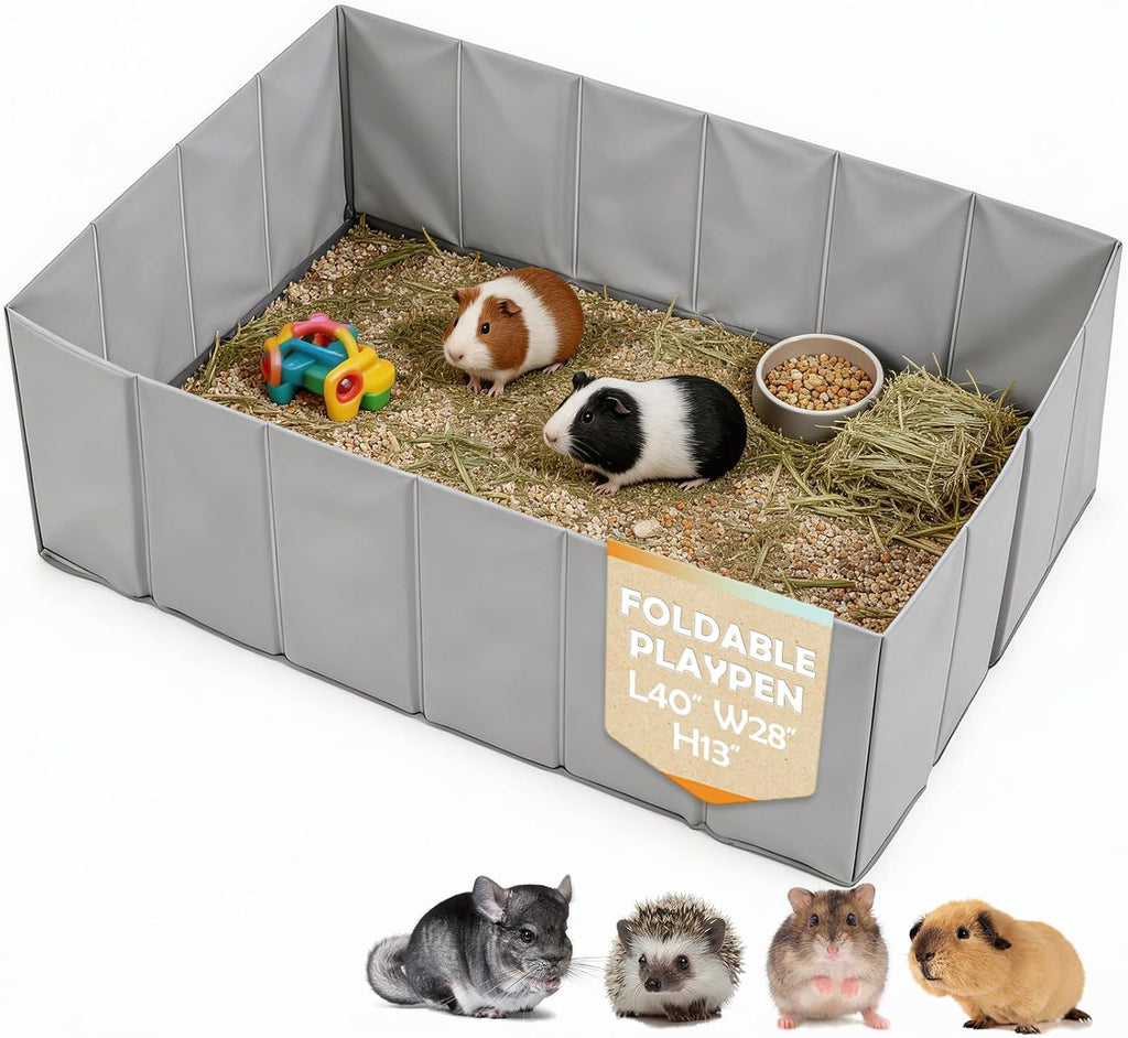 MEEXPAWS Small Animal Playpen, Portable Hamster Guinea Pig Cage for Travel