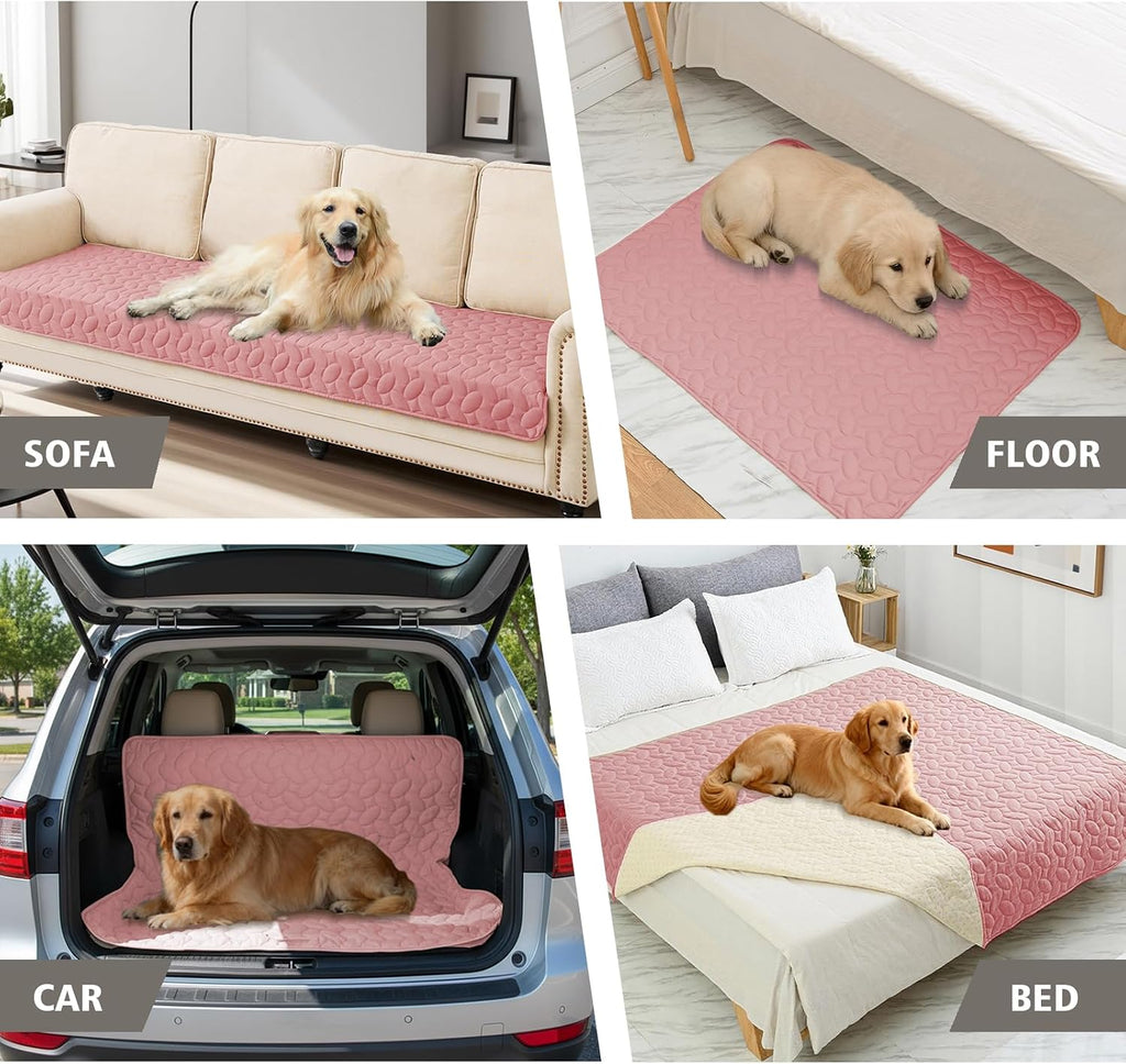 Ameritex Pet Bed Cover Dog Bed Blanket for Sofa and Furniture Waterproof New Pattern Design (68x82 Inch, Pink)