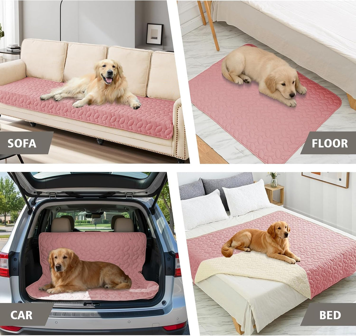 Ameritex Pet Bed Cover Dog Bed Blanket for Sofa and Furniture Waterproof New Pattern Design (68x82 Inch, Pink)