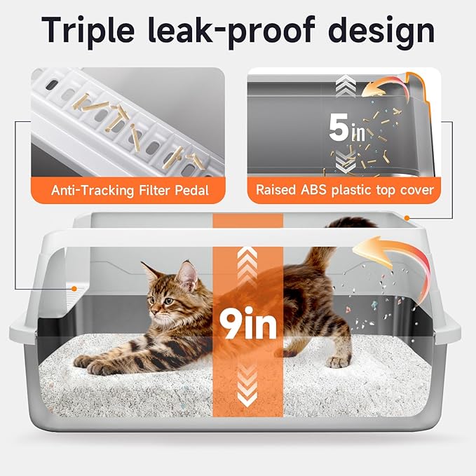 Stainless Steel Cat Litter Box, Odor Free Metal Litter Box - Image 4