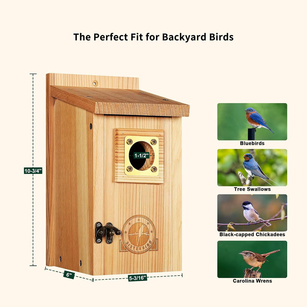 2 Pack Bluebird Houses for Outside, Warming Gifts Bluebird House