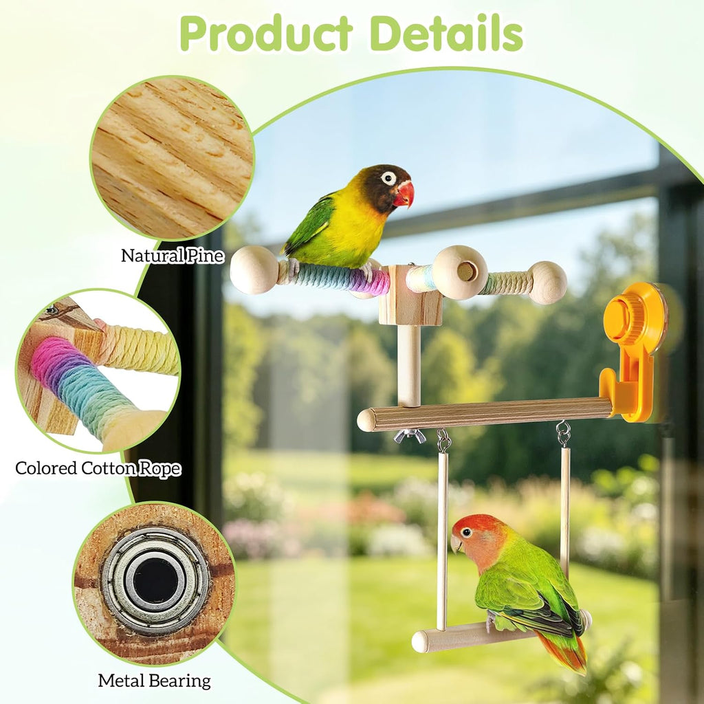 Bird Perch Toy Parrot Spinning Perch Swing Toy