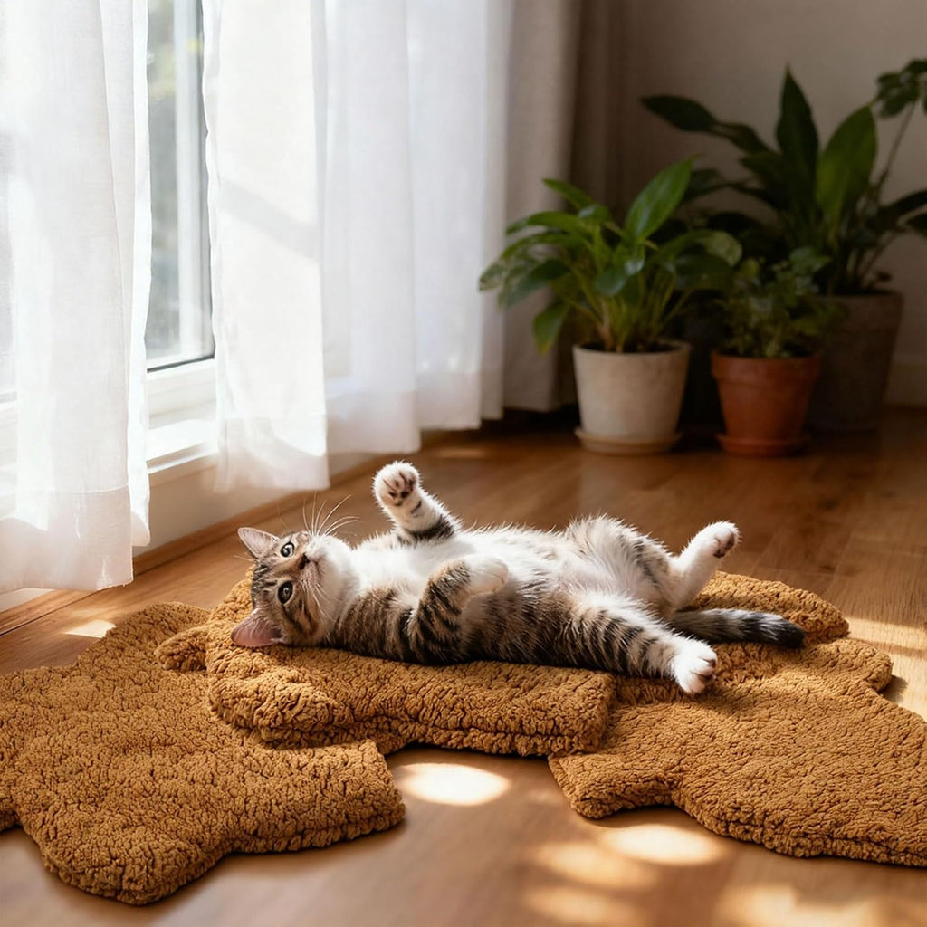 3Pack Self Warming Pet Bed Leaf Pad, Orange, Small-16 x20