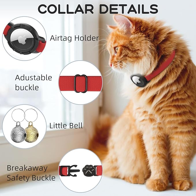 AirTag Cat Collars, Stretchy Collar - Image 3