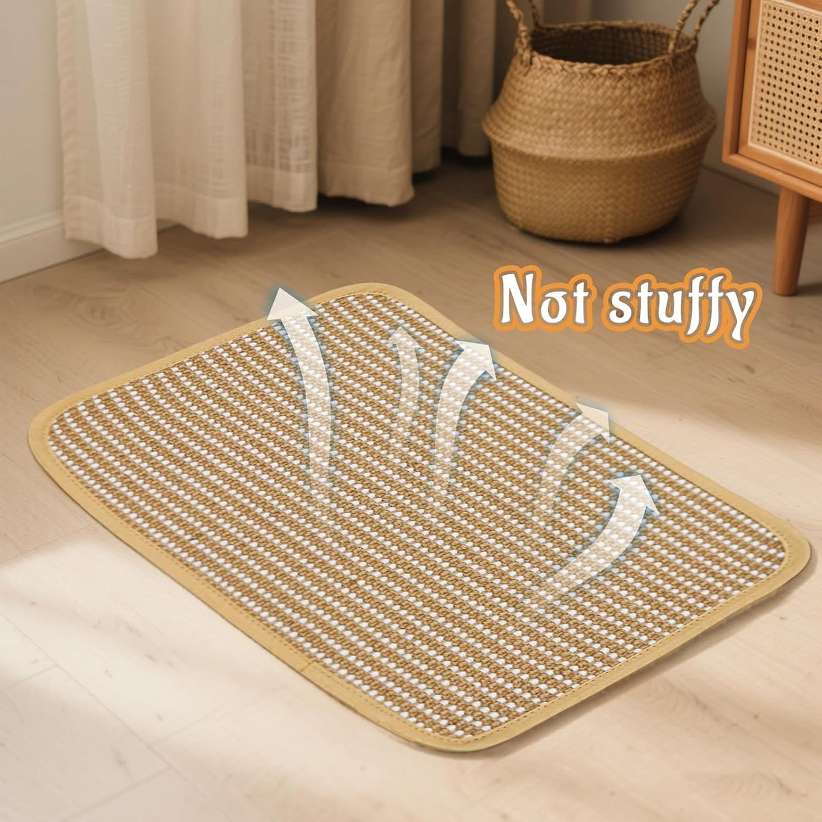 Rabbit Scratching Pad, Sisal Scratching Pad for Bunny, Guinea Pig, Cat. Resting Mats for Cages, Forage Grass Mat Indoor Essentials Accessories (4PCS)