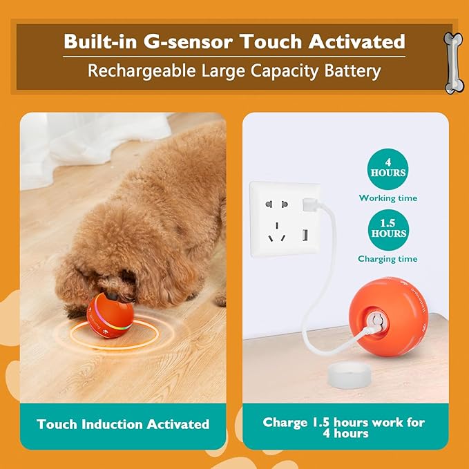 PetDroid Interactive Dog Toys Dog Ball, Durable Motion Activated Automatic - Image 3