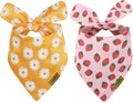 Summer Spring Dog Bandanas 2PCS, Premium Durable Fabric Dog Scarf Bid by VIPITH