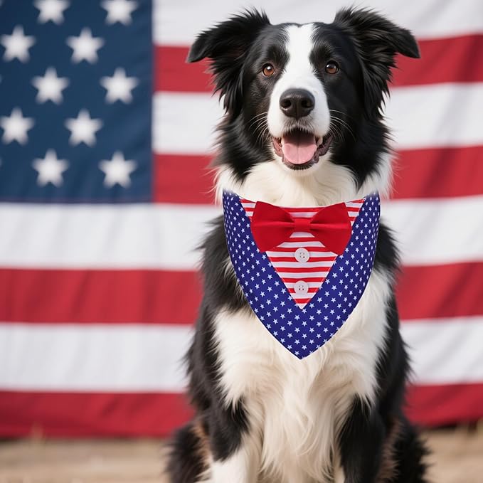 ADOGGYGO American Flag Dog Tuxedo Bandana - Image 4
