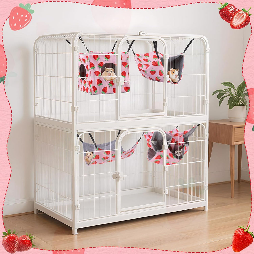 Hamster Hammock, 4 Pack Ferrets Guinea Rat Cage Accessories, Pink