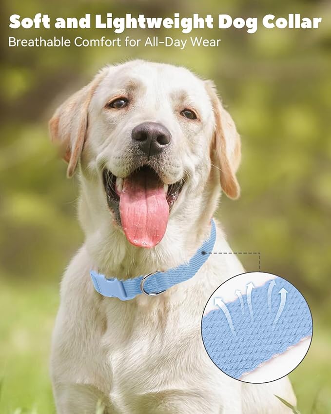 Dynmeow Soft and Breathable Cotton Dog Collar, Durable Adjustable Heavy-Duty - Image 6