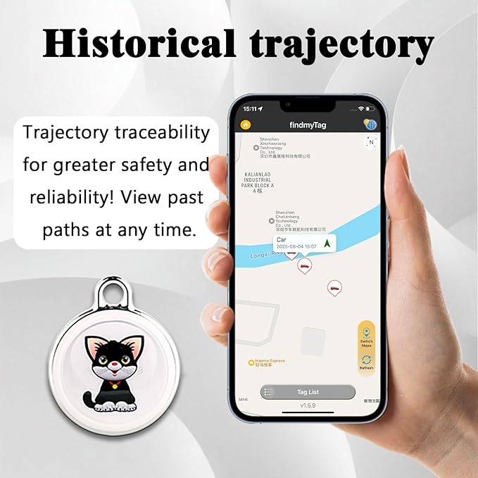 GPS Tracker for Dogs & Cats, No Subscription & No SIM Card, 365-Day Extra Long - Image 7