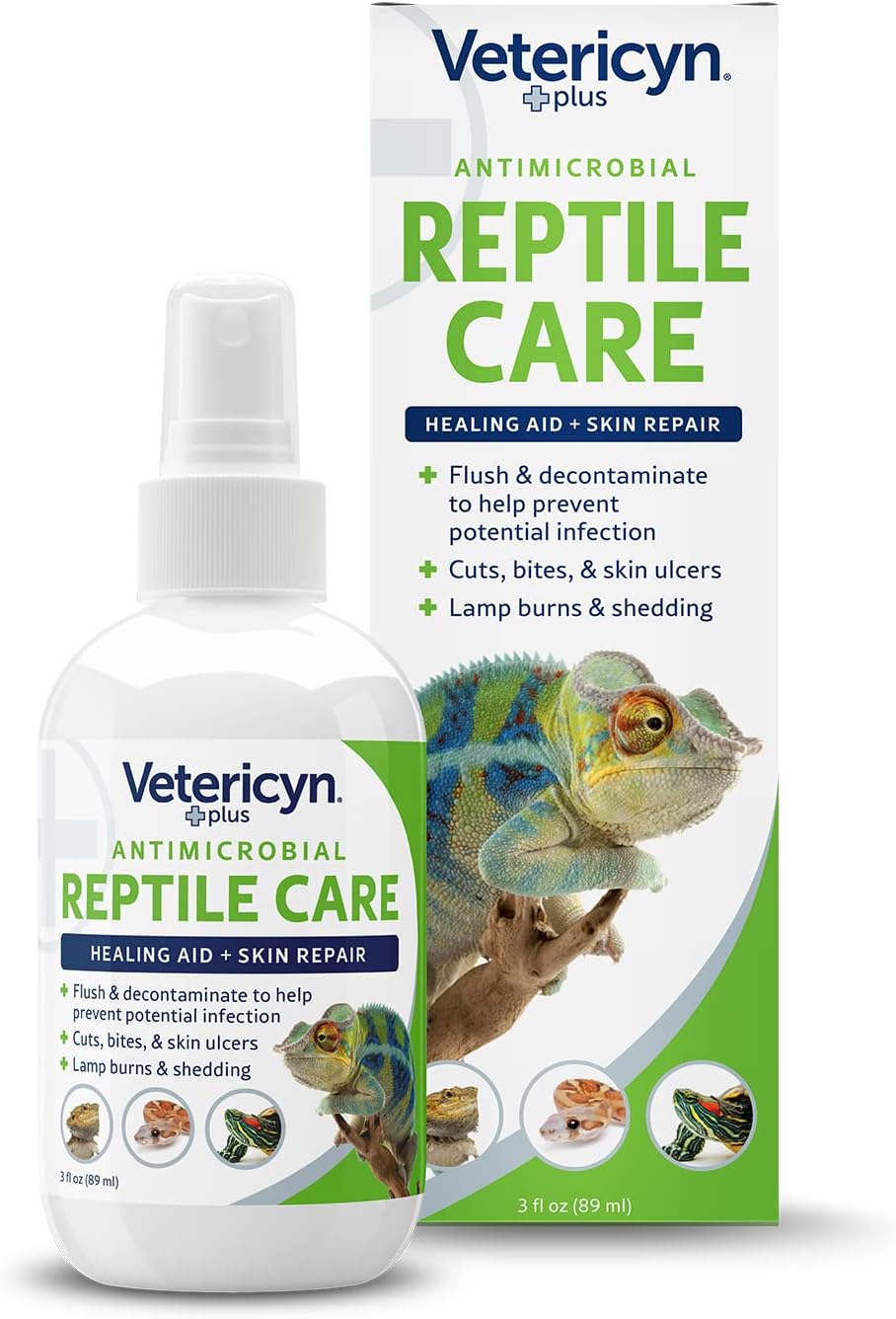 Vetericyn Plus Reptile Wound Care Spray | Reptile Skin Repair, Help Care for Reptile Wounds, Including Scale Rot, Lamp Burns, and Shedding. 3 Ounces