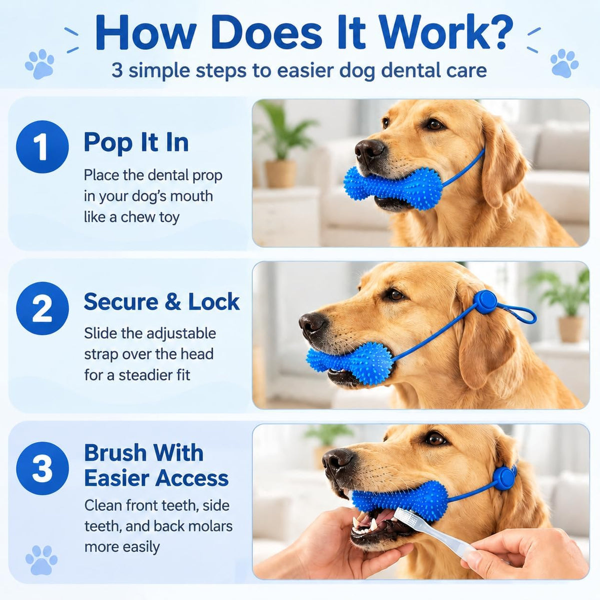 2Pc Dual-Action Canine Dental Prop，bite and Brush Dental Toy for Dogs, Teeth Cleaning Fresh Dog Tartar and Plaque Remover, Woof Tooth Hard Off, Brushing Toothbrush Tools Care Chew Toys