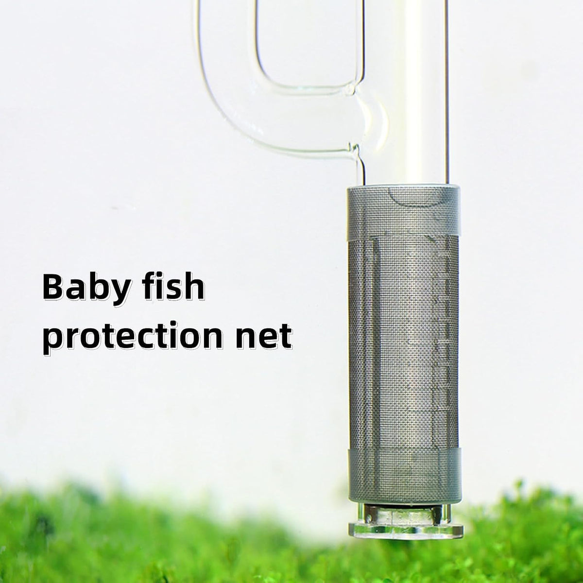 Aquarium Intake Filter Mesh Fine Pore Guard Cover for Shrimp Fish Tank Stainless Steel L 1 Pack
