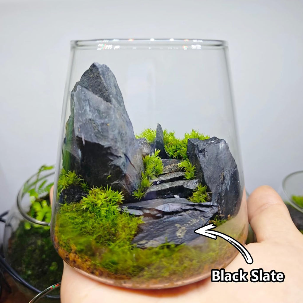 Natural Rocks Slate Stone 1-2.5 Inches Decorative Stones for Miniature Landscaping,Fairy Gardens,Bonsai,DIY Crafts,Aquariums & Reptile Terrariums-1lb