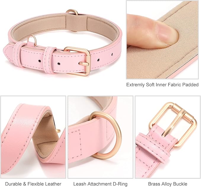 WHIPPY Airtag Leather Dog Collar GPS Tracker Air Tag Puppy Collar Adjustable - Image 4