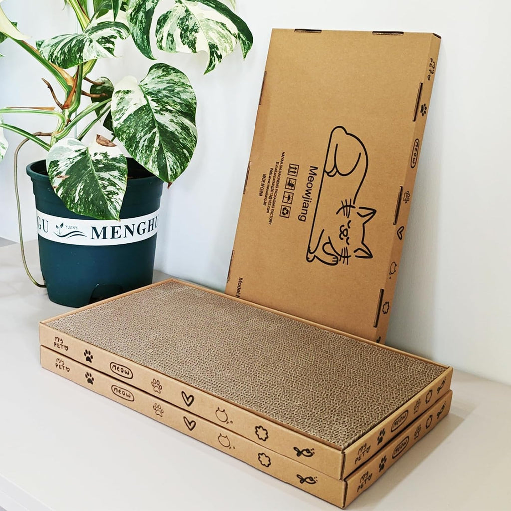 Cat Scratcher pad Lounge 3pcs 18" Corrugated Cardboard Cat Bed with Catnip