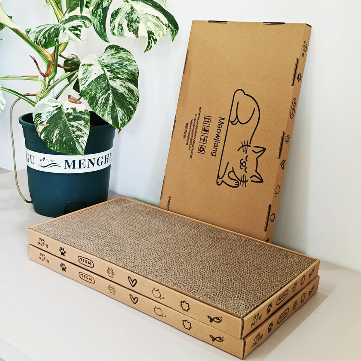 Cat Scratcher pad Lounge 3pcs 18" Corrugated Cardboard Cat Bed with Catnip