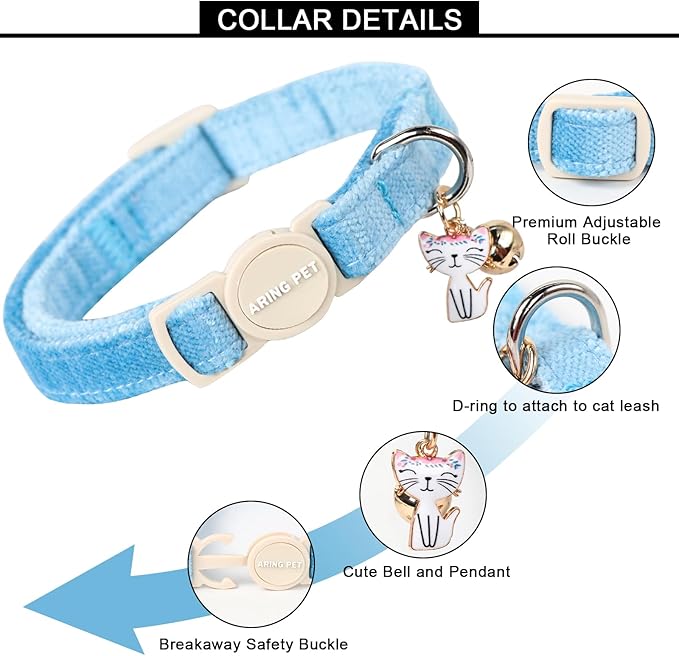 ARING PET 2 Pack Cat Collar-Cute Cotton Cat Collar - Image 3