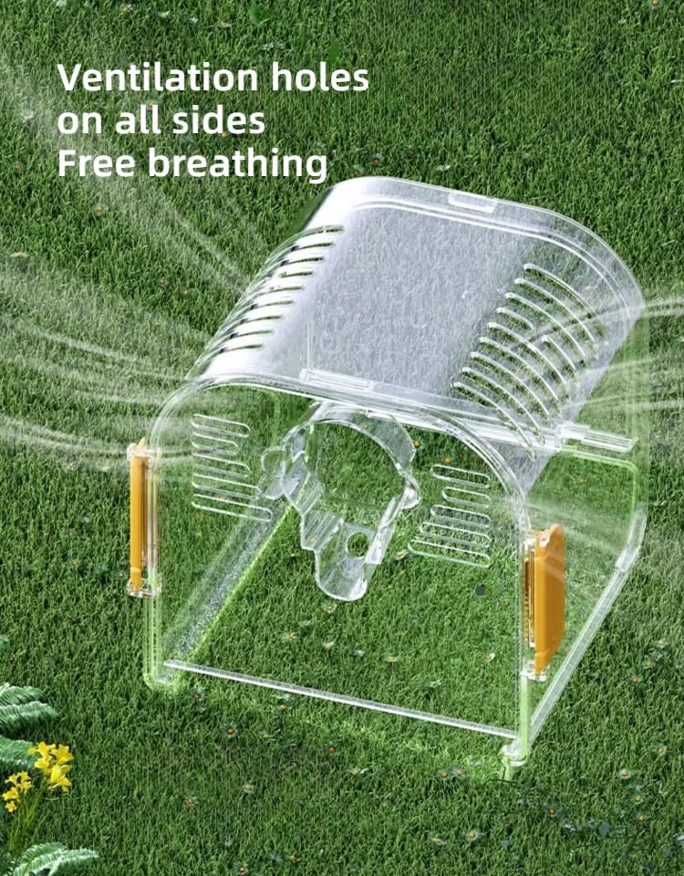 Portable Plastic Bird Cages Lightweight Waterproof Ventilated Travel Bird Cage for Pets Ideal for Outdoor Use Easy to Carry Bird Carrier Perfect for Small Birds and Budgies (Green)