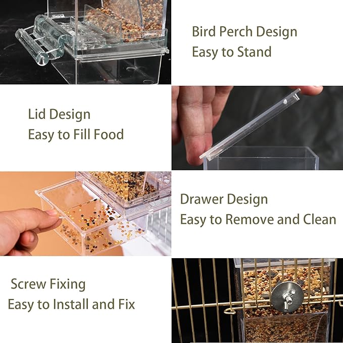 No Mess Bird Feeder Water Dispenser Set, Automatic Parrot Feeder - Image 3