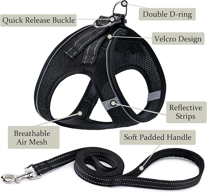 Dog Harness with Leash Set, No Pull Adjustable Reflective Step-in Puppy Pet - Image 2