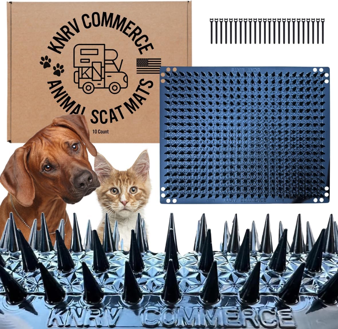 10 Pack Scat Mats for Dogs & Cats – Keep Dogs Off Couch & Furniture, Couch Deterrent & Pet Repellent Mats, Keep Cats Off Countertops