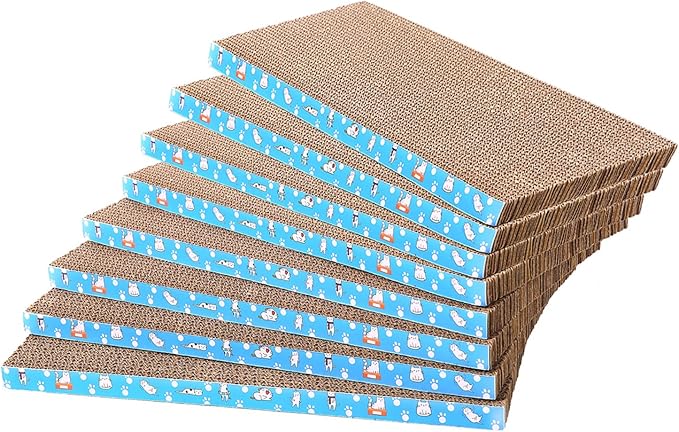 8 Packs in 1 Cat Scratch Pad, Cat Scratcher Cardboard, Reversible, Durable by Mankaide