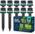 Mole Repellent 10Pack Solar-Powered Snake Repellent Outdoor, Gopher Repellent for Lawn Garden Yard, Mole and Vole Repeller Waterproof, Effectively Repels Gophers Snake