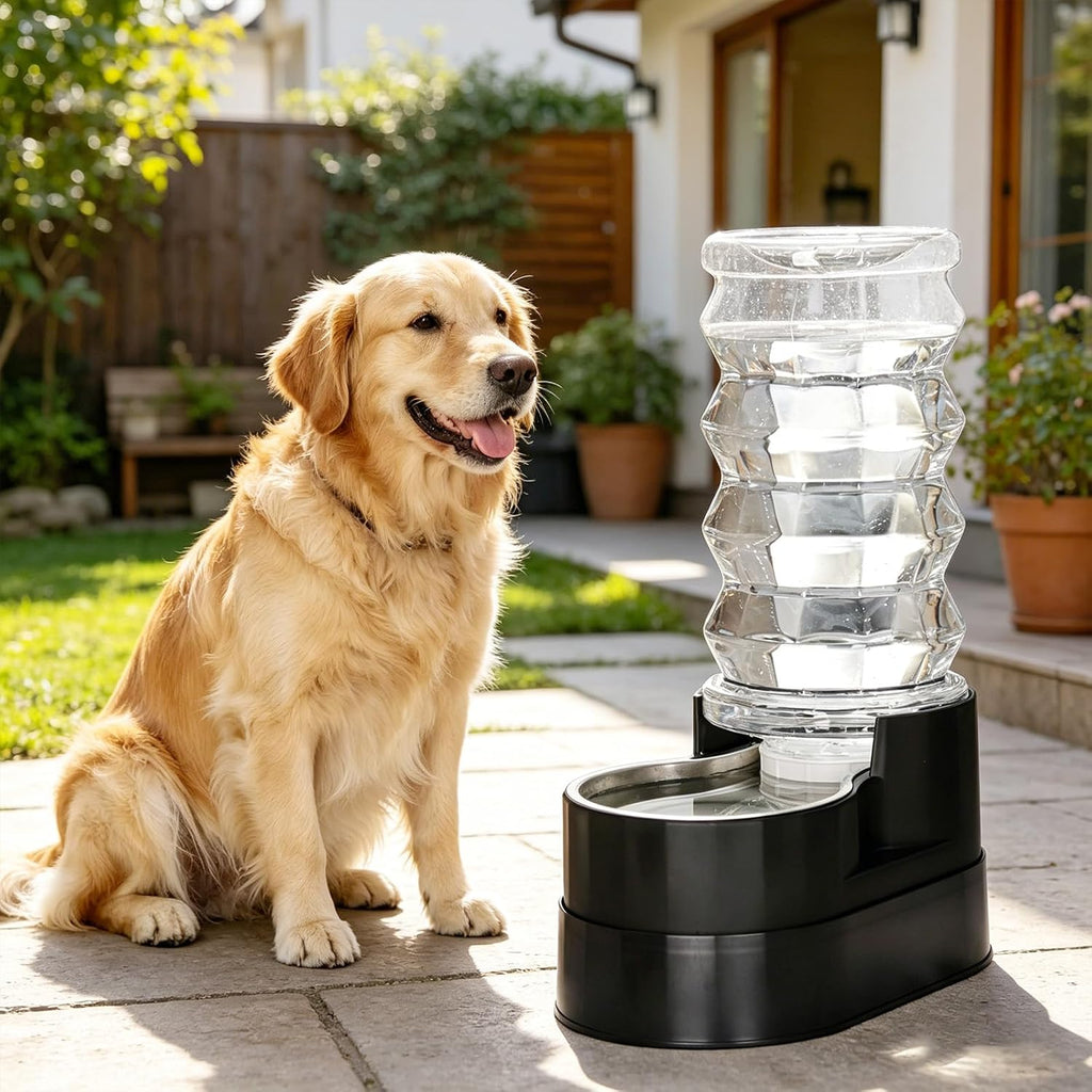 RIZZARI 8L Elevated Dog Water Dispenser: Gravity Waterer for Large Dogs