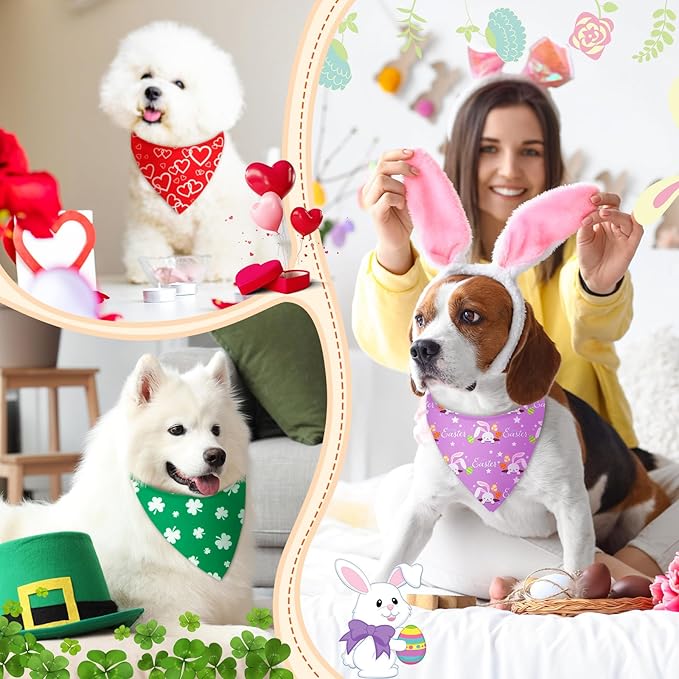 Weewooday 50 Pcs Holiday Dog Bandanas Bulk - Image 2