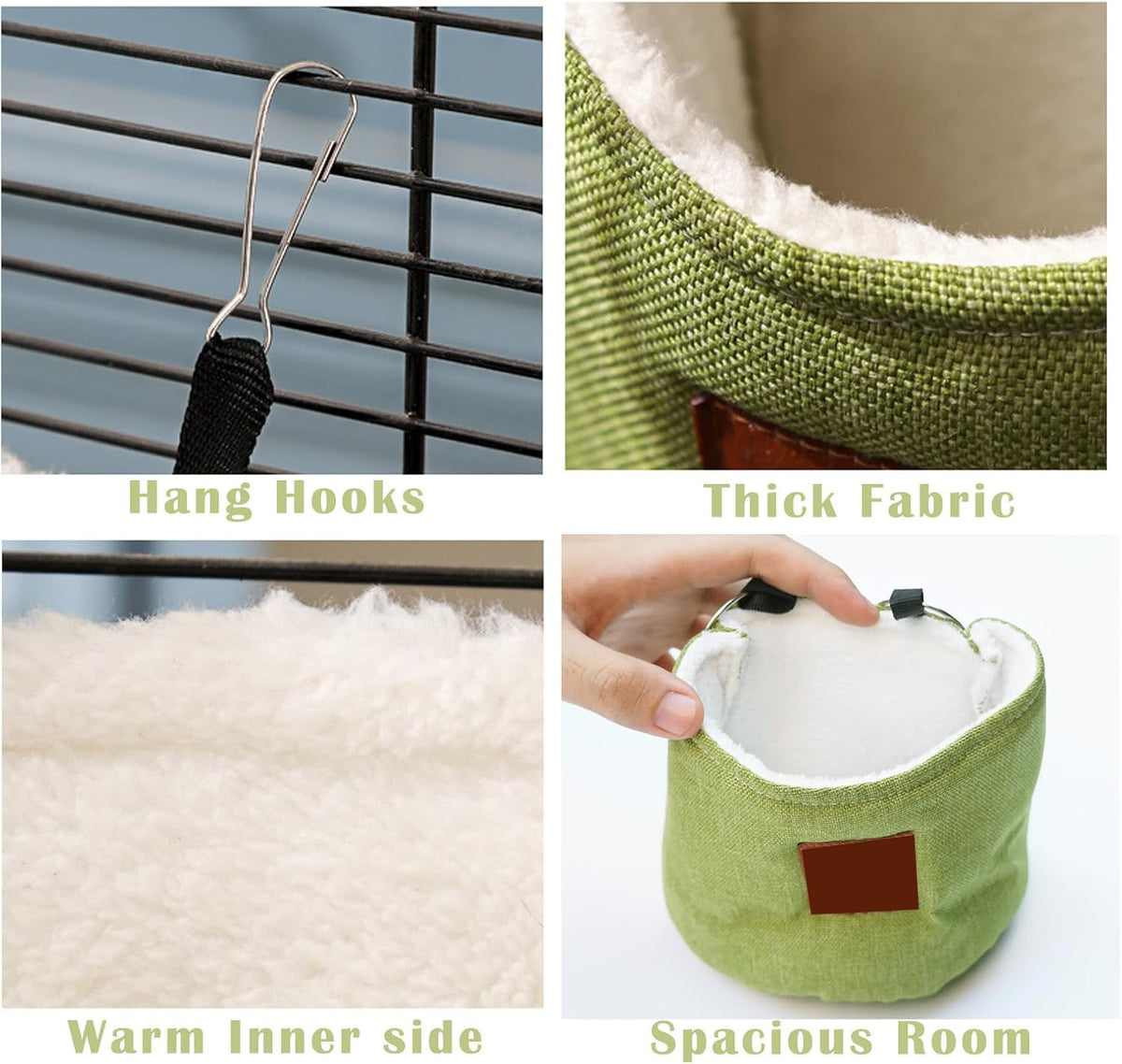 Sugar Glider Hanging Sleeping Pouch, Warm Soft Bed for Small Pets