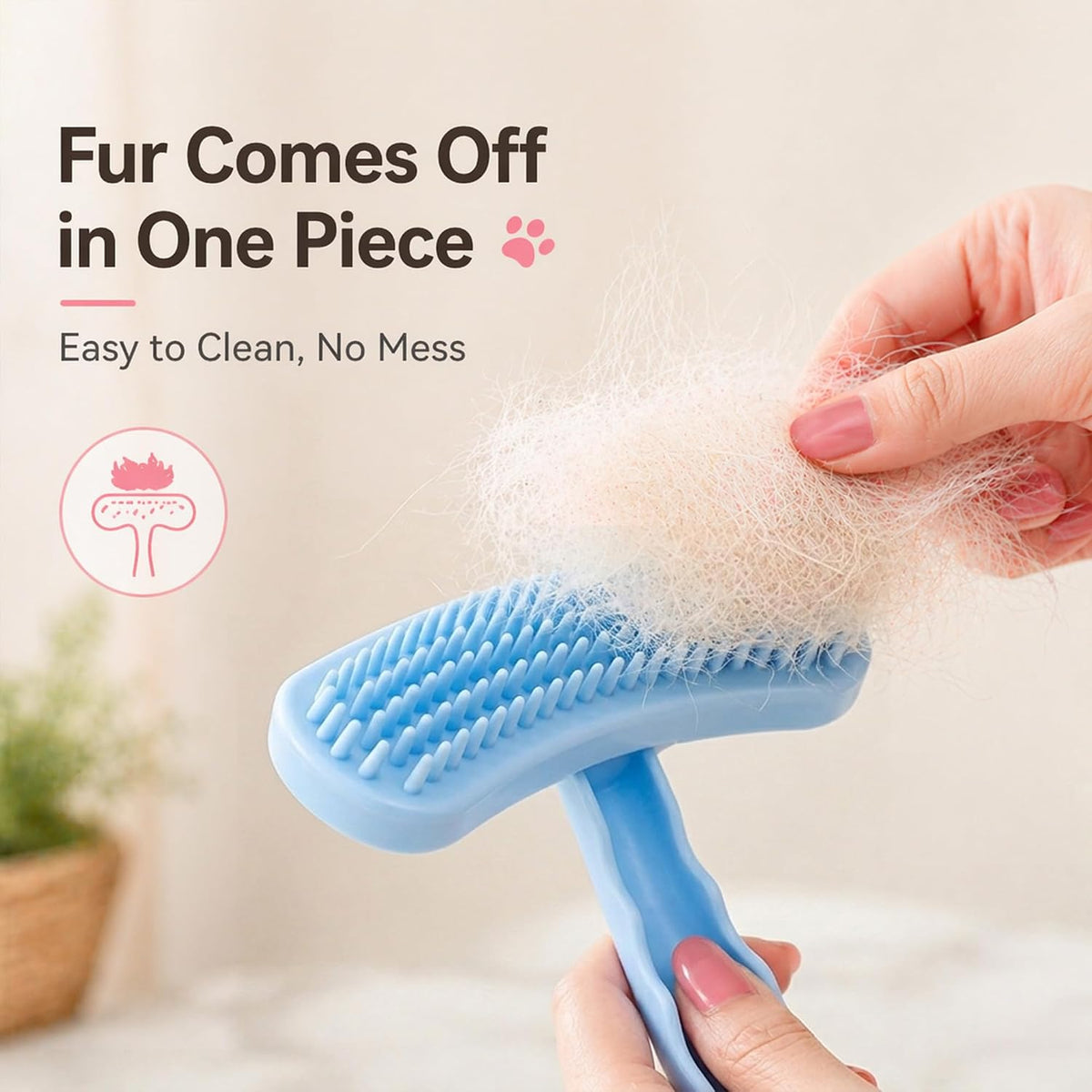 Soft Silicone Bunny Brush for Shedding Rabbits, Cats & Small Dogs