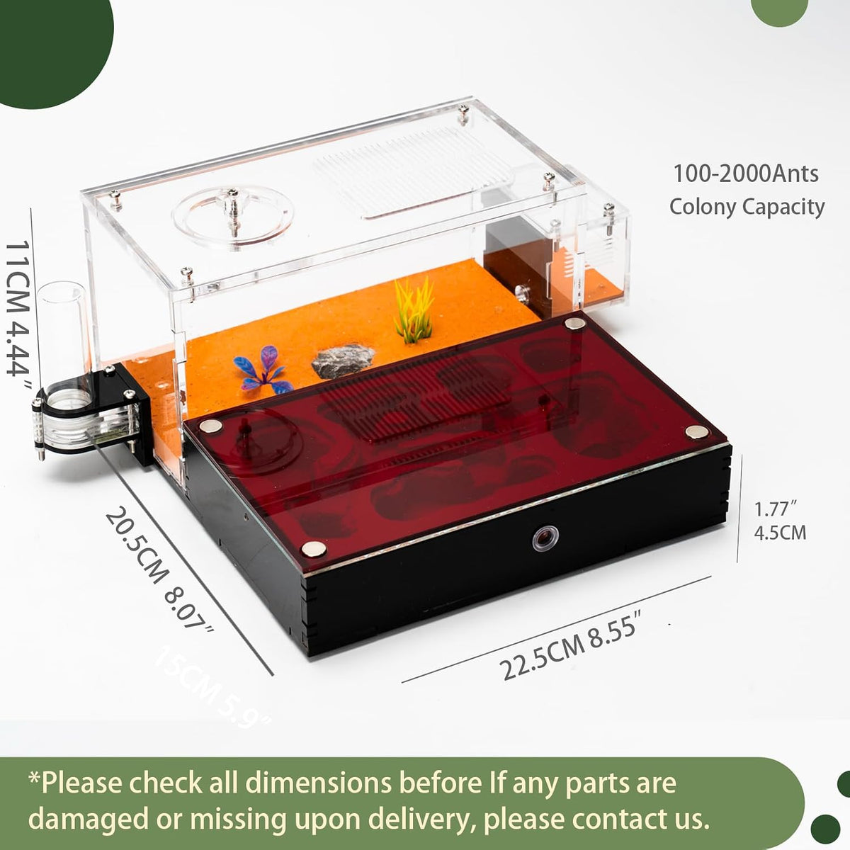 Terra Core M Ant Nest with Starter Kit 9 x 8 x 4.33 in