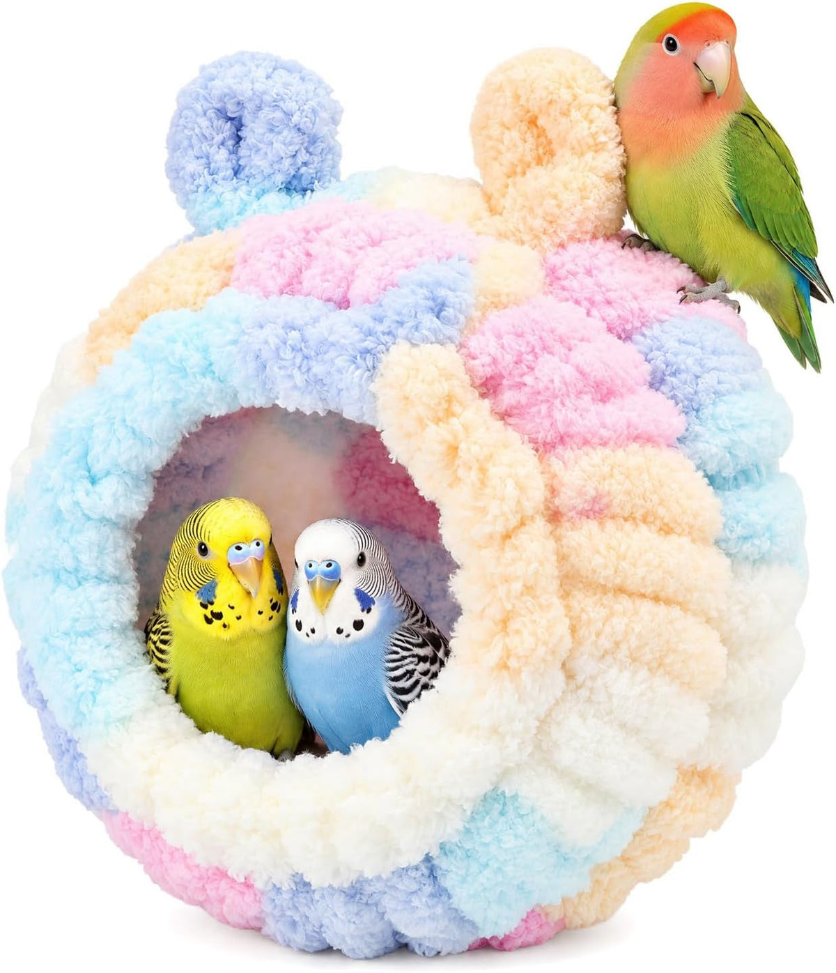 Wontee Bird Nest House with Support Frame for Small Birds, Rose