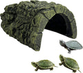 Reptile Hideout Cave, Aquarium Fish Hide Cave Decoration, Small Turtle Basking Platform Resin Rock Fish Tank Hides Habitat Decorations Reptile Hideout Nest Habitat