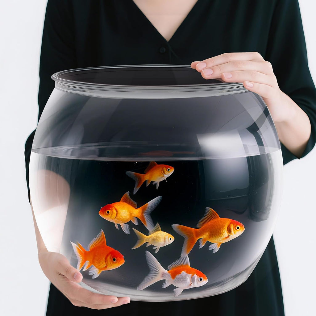 1.5 Gallon Plastic Fishbowl Round Large Clear Shatterproof Tank