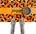 Puppy Feeding Mat 24x16 inch Orange Leopard Print Pet Bowl Placemat Non Slip by HOMETITUTE