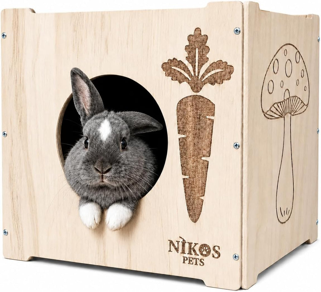 Wooden Rabbit Hideout, Rabbit Bed, Bunny Hideout, Indoor House, Outdoor Hut