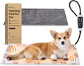 Bearhug Heated Cat Bed, Dog Heating Pad 28"×18"[Two Replaceable Cover] Adjustable Temperature Pet Heating Pad with Steel-Wrapped Cord, Waterproof and Chew-Resistant for Cats Puppies Medium Animals