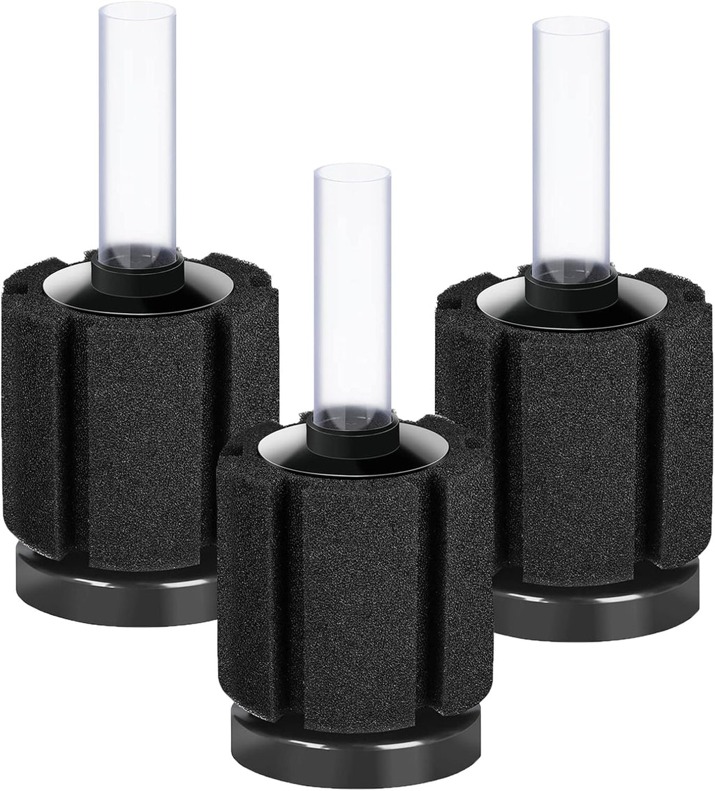 AQUANEAT Aquarium Bio Sponge Filter Breeding Fry Betta Shrimp Nano Fish Tank, 3pcs (Large up to 60Gal)