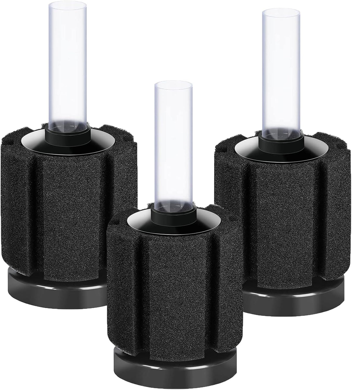 AQUANEAT Aquarium Bio Sponge Filter Breeding Fry Betta Shrimp Nano Fish Tank, 3pcs (Large up to 60Gal)