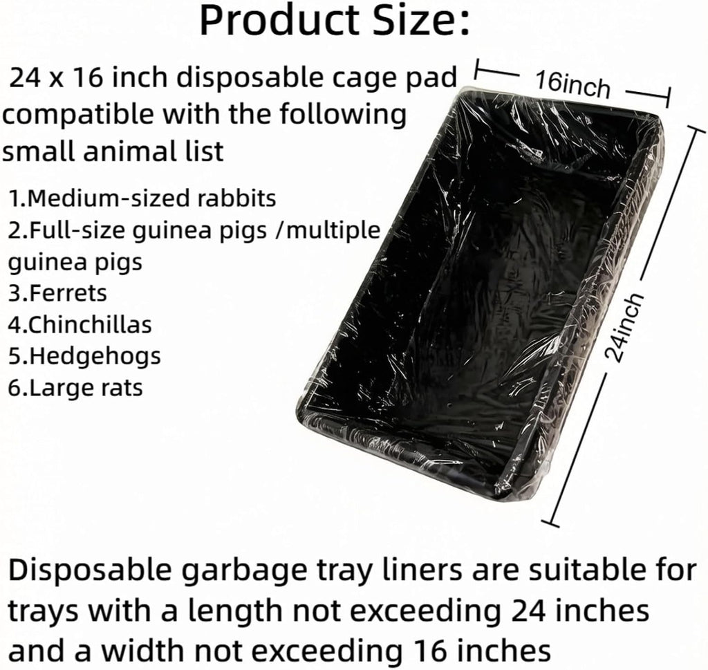60PCS Disposable Small Animal Cage Liners, Leak-Proof Litter Box Bags with Elastic Edges, Universal Fit for Rabbits, Guinea Pigs, Hamsters, Birds, Chinchillas, and Hedgehogs