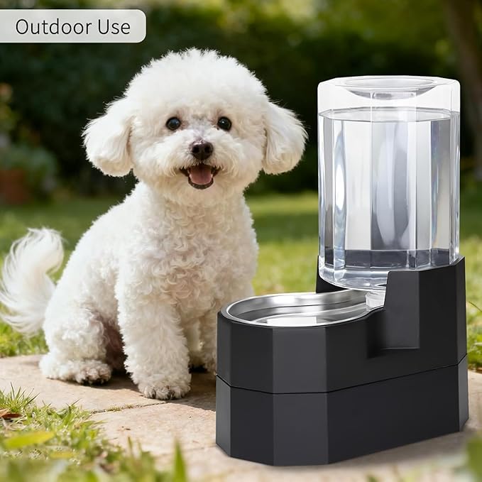 Sfozstra Large Dog Water Dispenser: 7L Raised Gravity Gray Automatic Stainless - Image 7