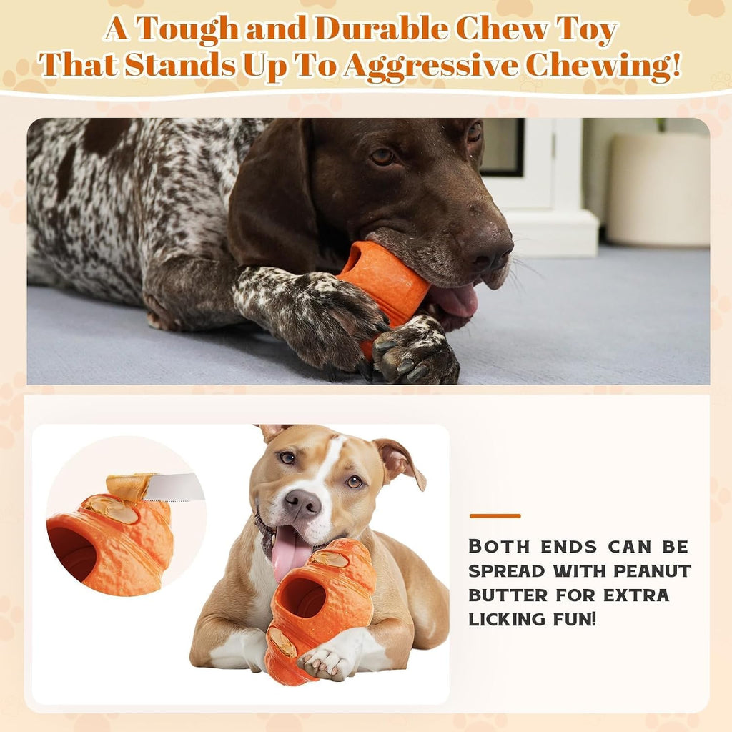 2 pcs Aggressive Chew Toys for Large Dogs, Anxiety Relief for Dogs Toy, Dog Frozen Treat Toy, Indestructible Chew Toys for National Pet Day Gifts Peanut Butter Reduces Anxiety