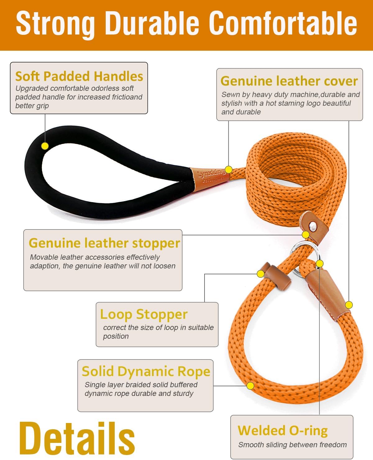 Dog Leash Slip Lead Braided Rope Pet Training Loop Leashes 5ft 6ft 8ft