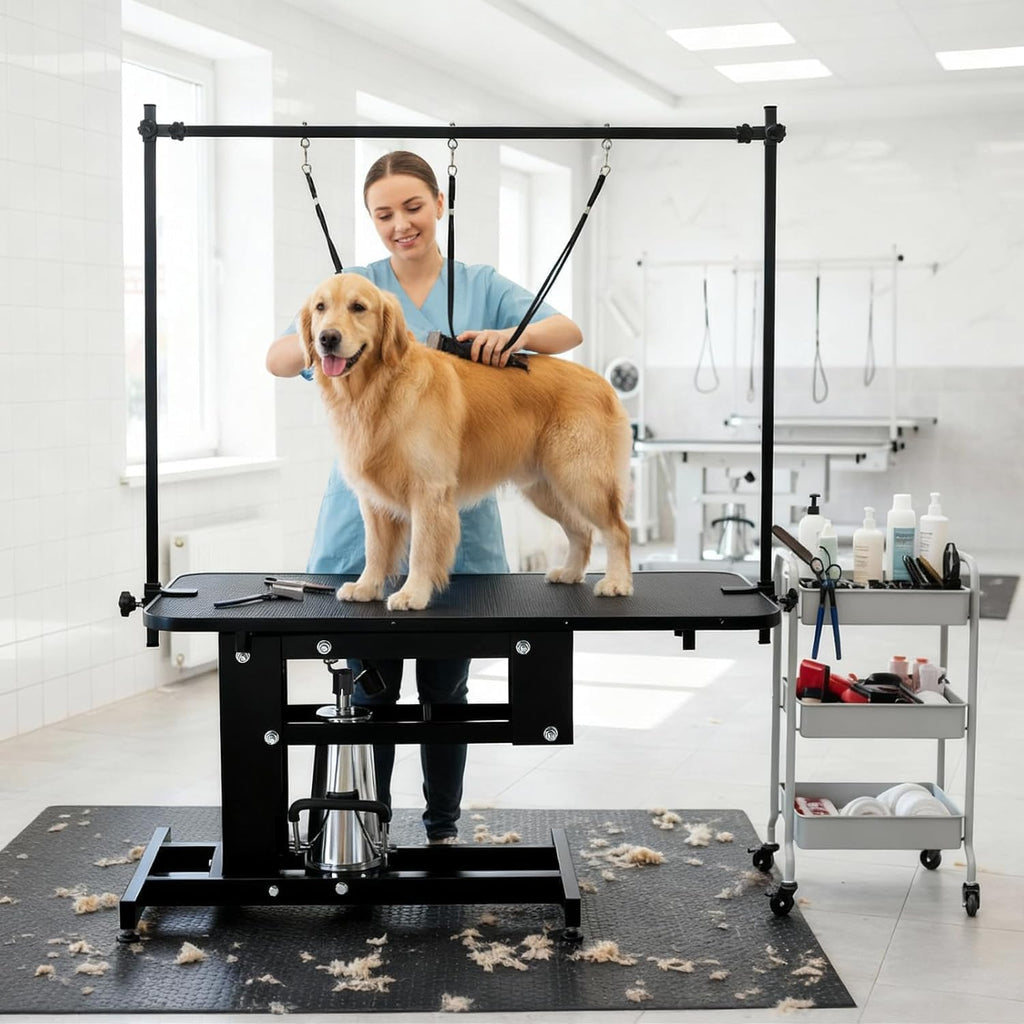 Garvee 43.3" Hydraulic Dog Grooming Table with Max 350 LBS Loading Capacity