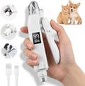 Dog Electric Nail Clippers & Grinder with LED Light,Quiet Cat Nail Trimmer